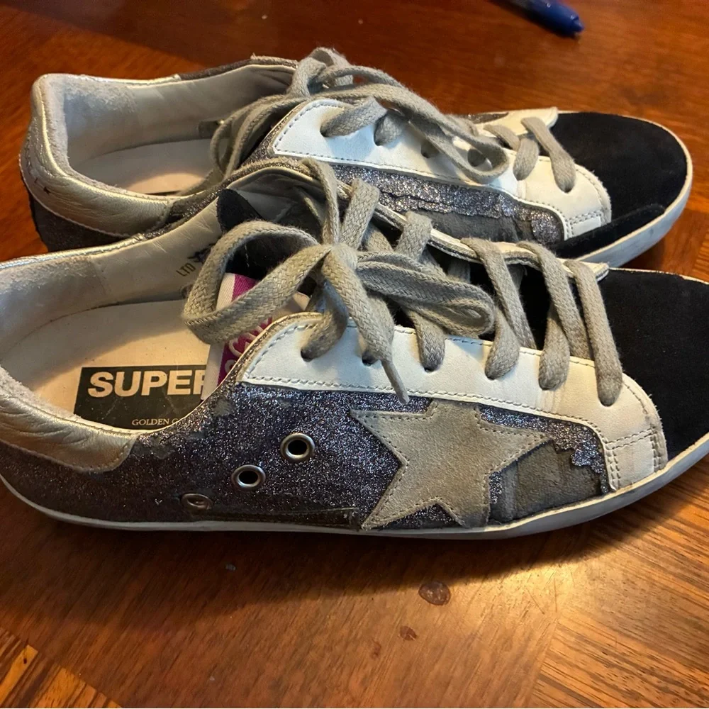 Golden Goose Superstar Sneakers with Glitter Accents - Picture 1 of 11